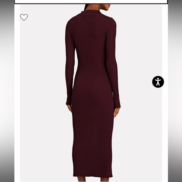 🆕 STAUD Napa Rib Knit MIDI Dress - Picture 2 of 8